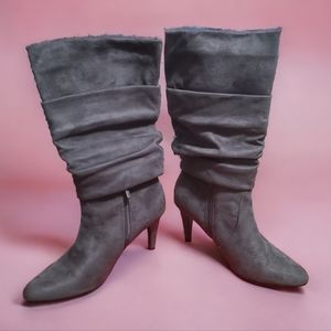 Impo Charcoal Slouchy Heeled Boots